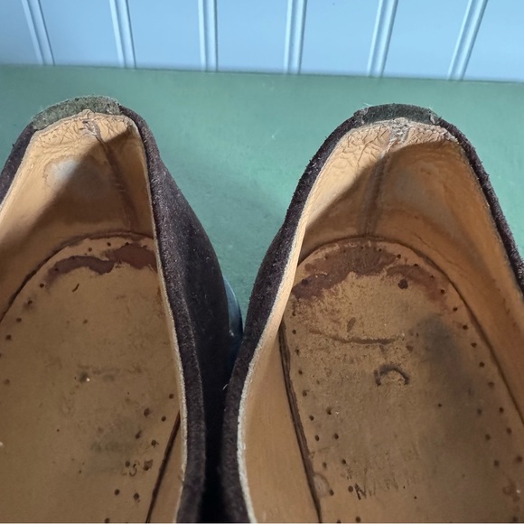 VTG England Two Tone Oxfords/Low Boots in Brown & Green Suede #1461-84 - Picture 4 of 10